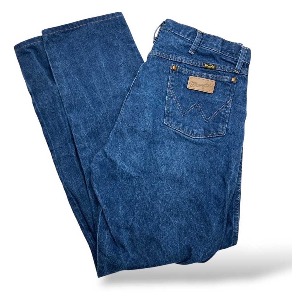 Wrangler Brown Patch NWOT Men’s Classic Blue Denim Jeans size 40 x 34 (B4)
